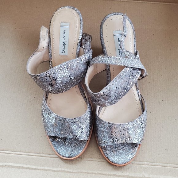 Ariat Two24 silver leather sandals 7.5M - Picture 2 of 7